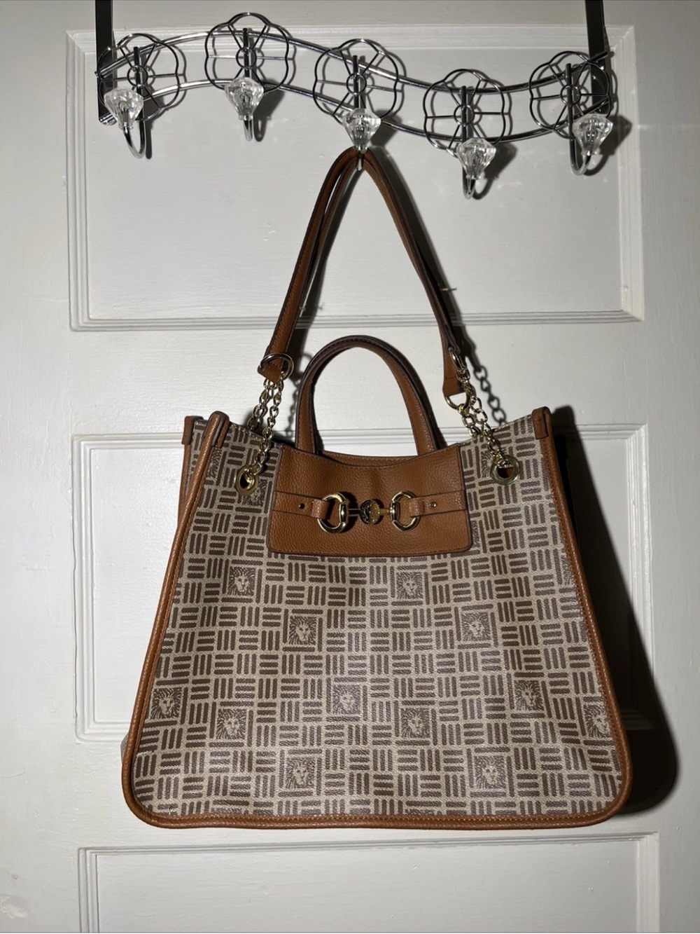 Women’s Purse And Handbags Anne Klein Brown Geometric